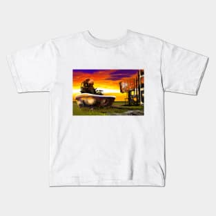 DIVE: A Diver in a dry ocean Kids T-Shirt